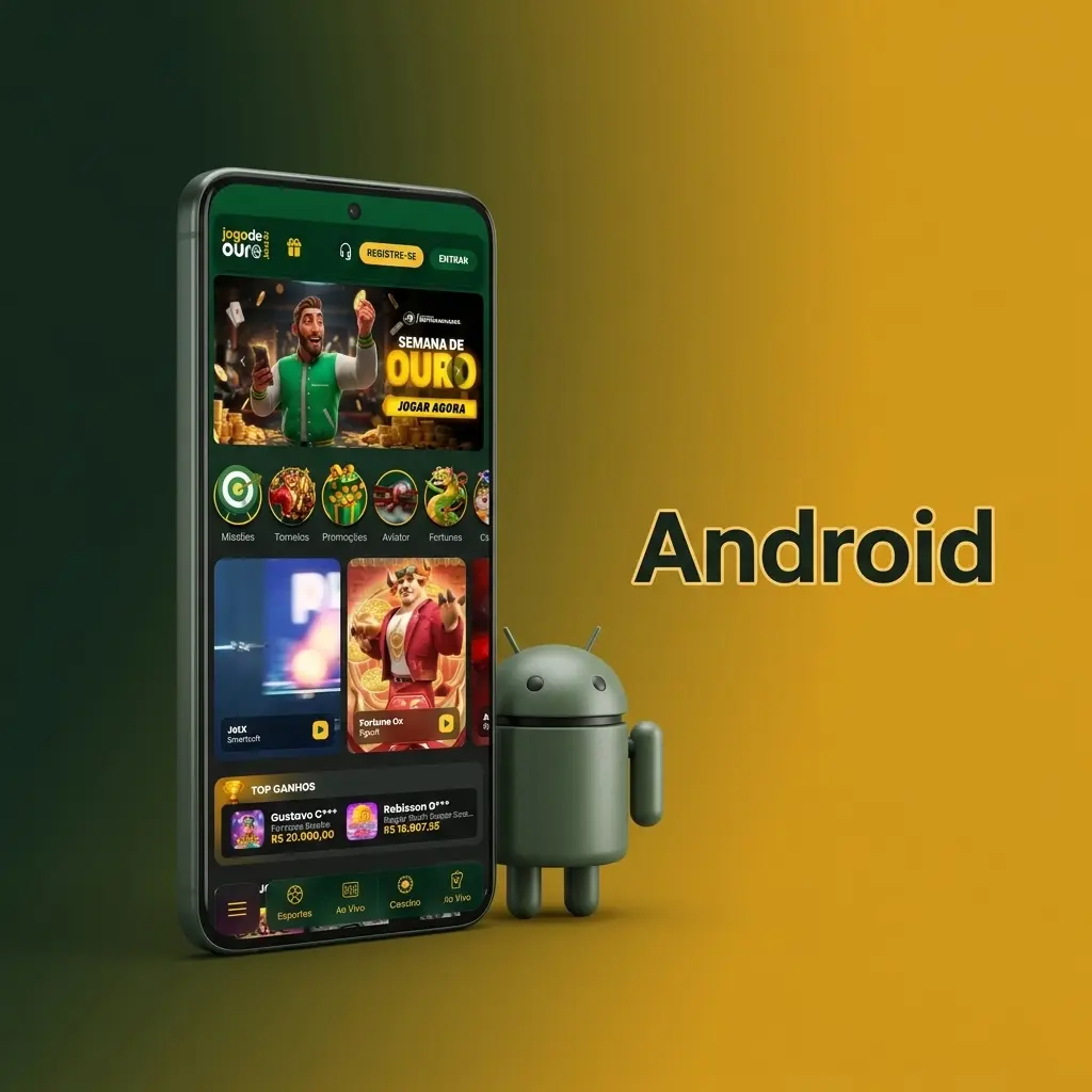 Instalação do app Android APK Jogo de Ouro sem Google Play Store em etapas simples
